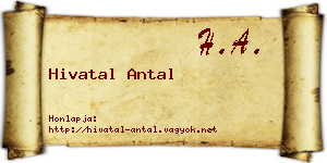 Hivatal Antal névjegykártya